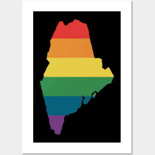 Maine State Rainbow Posters and Art